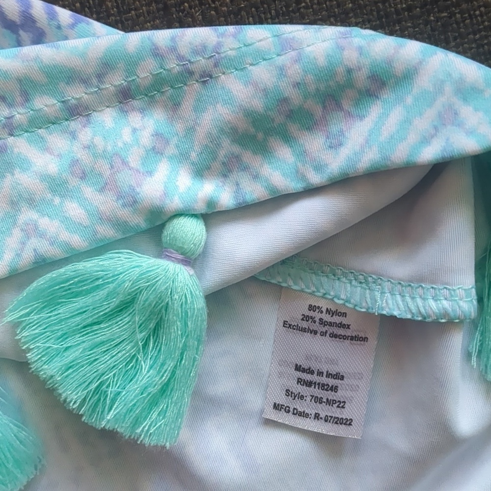 CABANA LIFE-Naples Off the Shoulder Shift Dress Size Small (Purple/Teal) - Picture 7 of 8